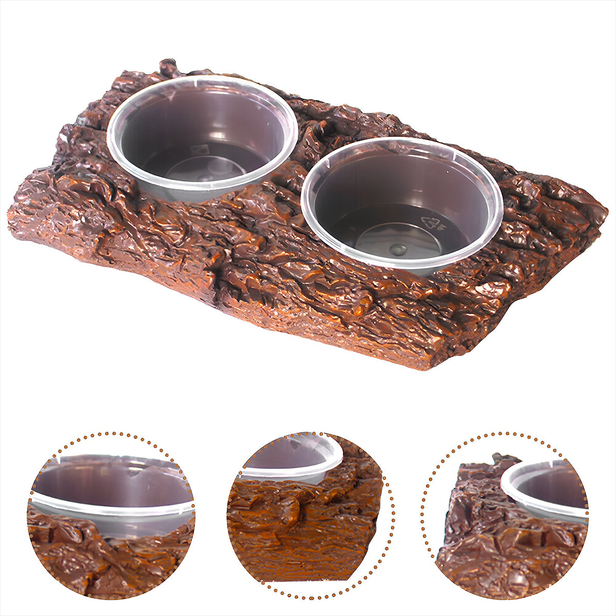 Resin Reptile Feeding Basin with Natural Rock Design