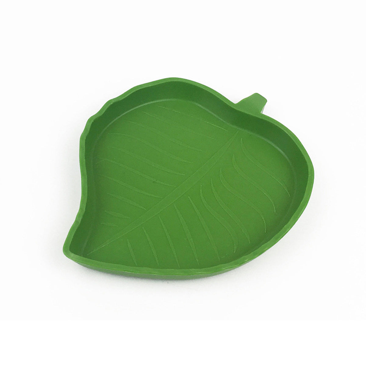 Leaf-Shaped Reptile Feeding Dish Plastic Water Bowl for Terrarium