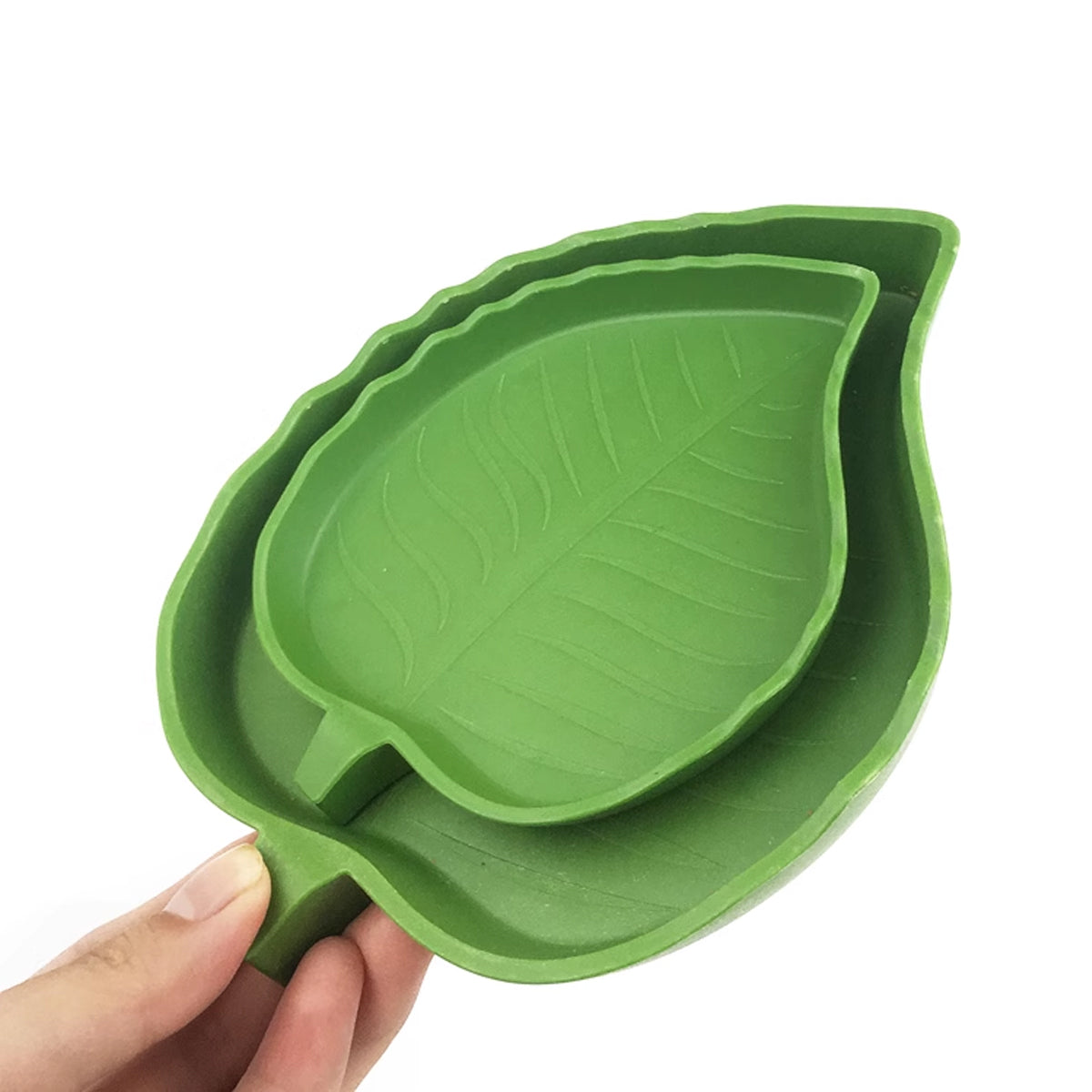 Leaf-Shaped Reptile Feeding Dish Plastic Water Bowl for Terrarium
