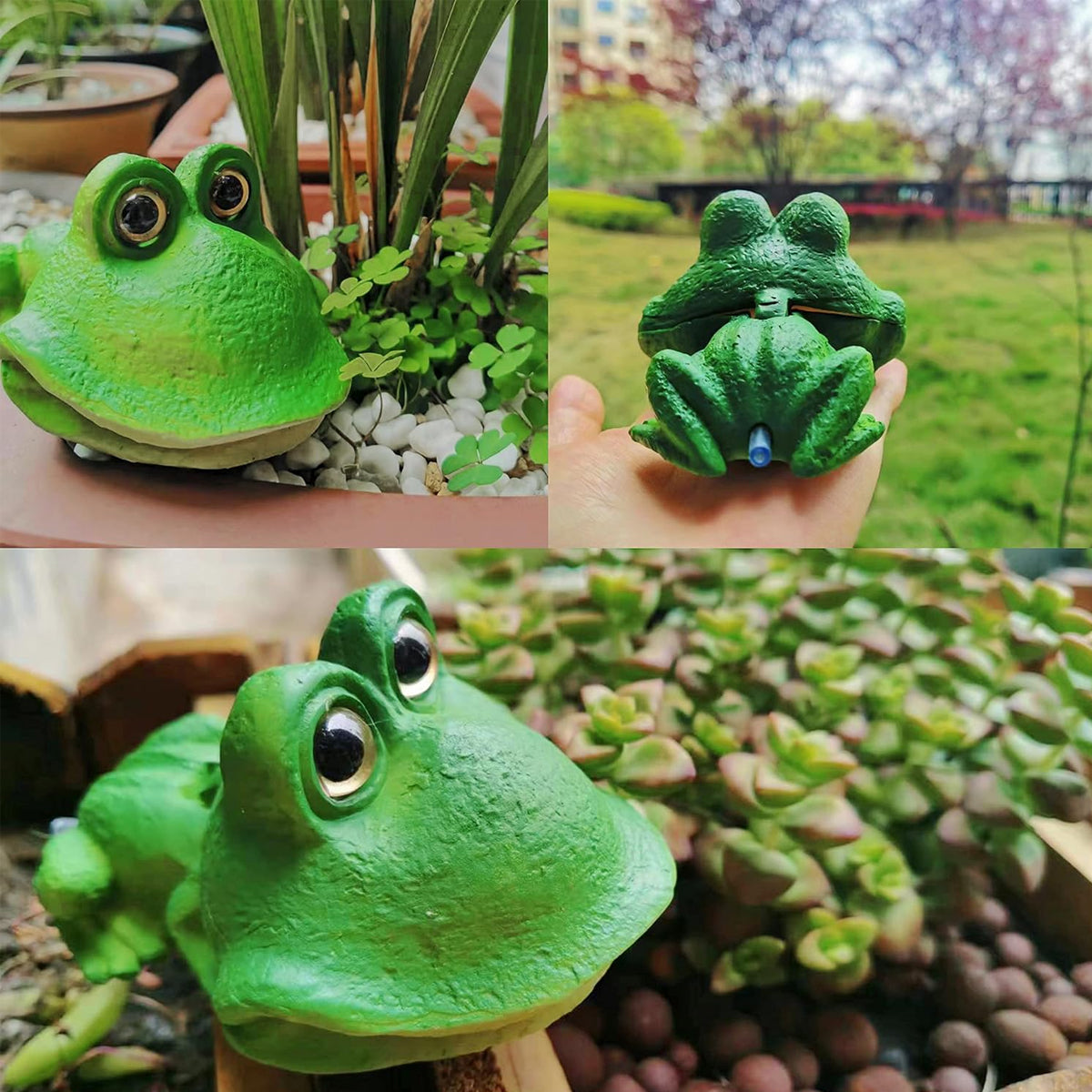 Aquarium Frog Ornament Cute Frog Decor for Fish Tank with Air Bubble Feature