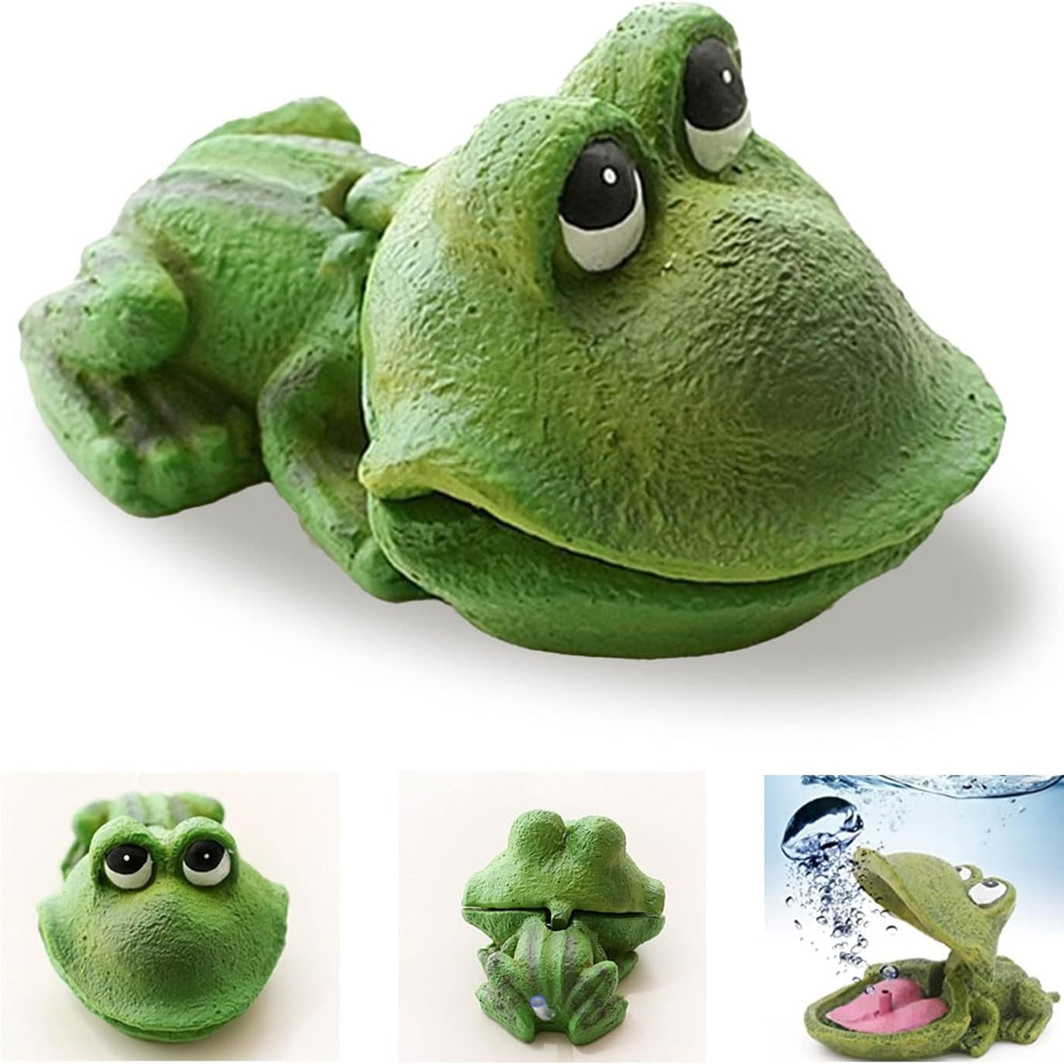 Aquarium Frog Ornament Cute Frog Decor for Fish Tank with Air Bubble Feature
