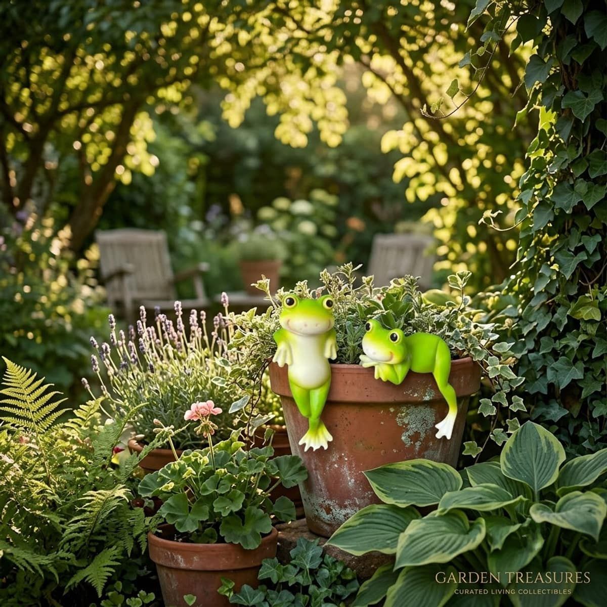 2 Pcs Resin Hanging Frog Ornaments for Pots