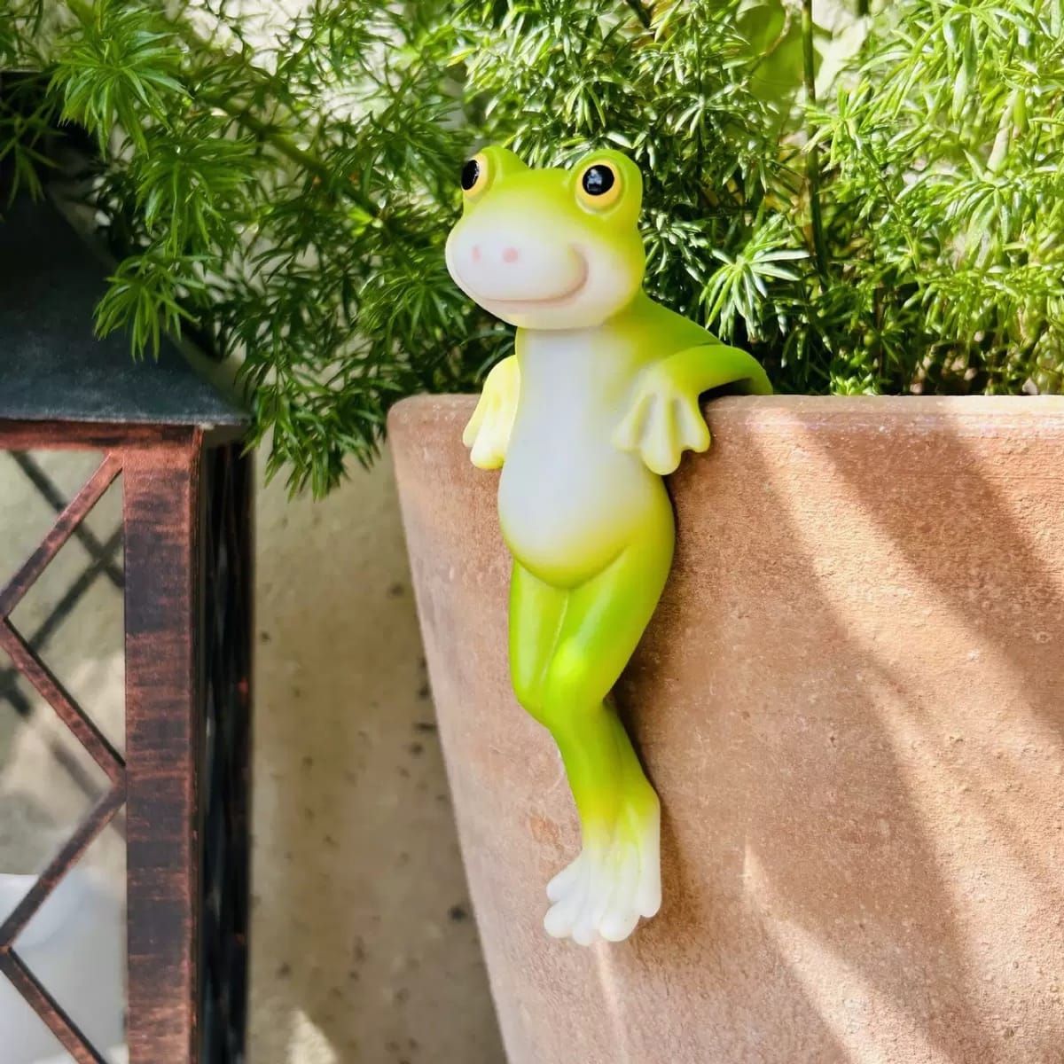 2 Pcs Resin Hanging Frog Ornaments for Pots