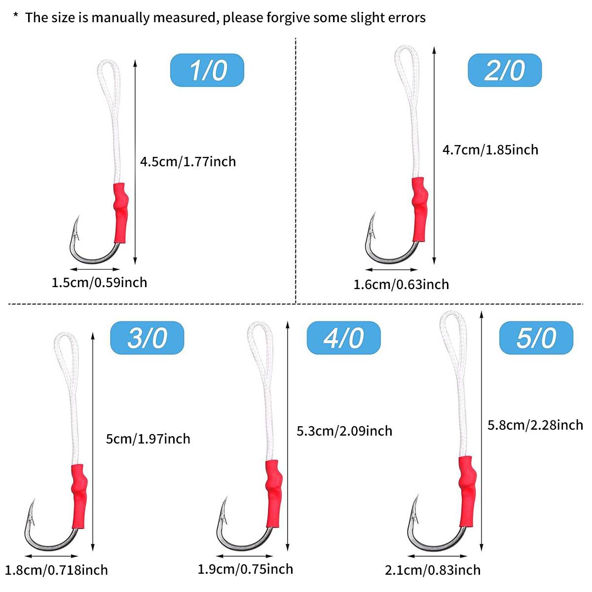 4PCS Twin Assist Jig Hooks for Micro & Slow Pitch Jigs