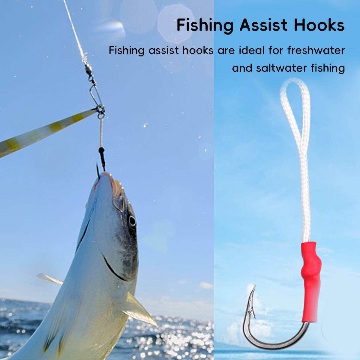 4PCS Twin Assist Jig Hooks for Micro & Slow Pitch Jigs