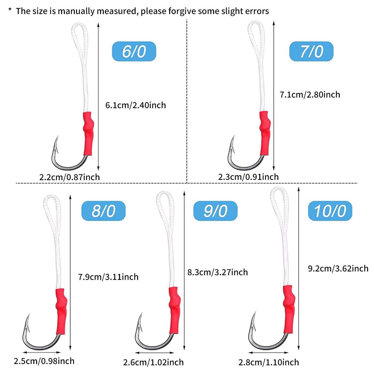 4PCS Twin Assist Jig Hooks for Micro & Slow Pitch Jigs