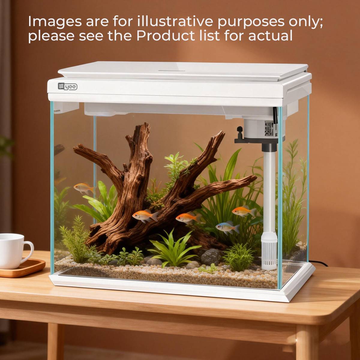 Yee Smart Glass Fish Tank With LED & Filter System