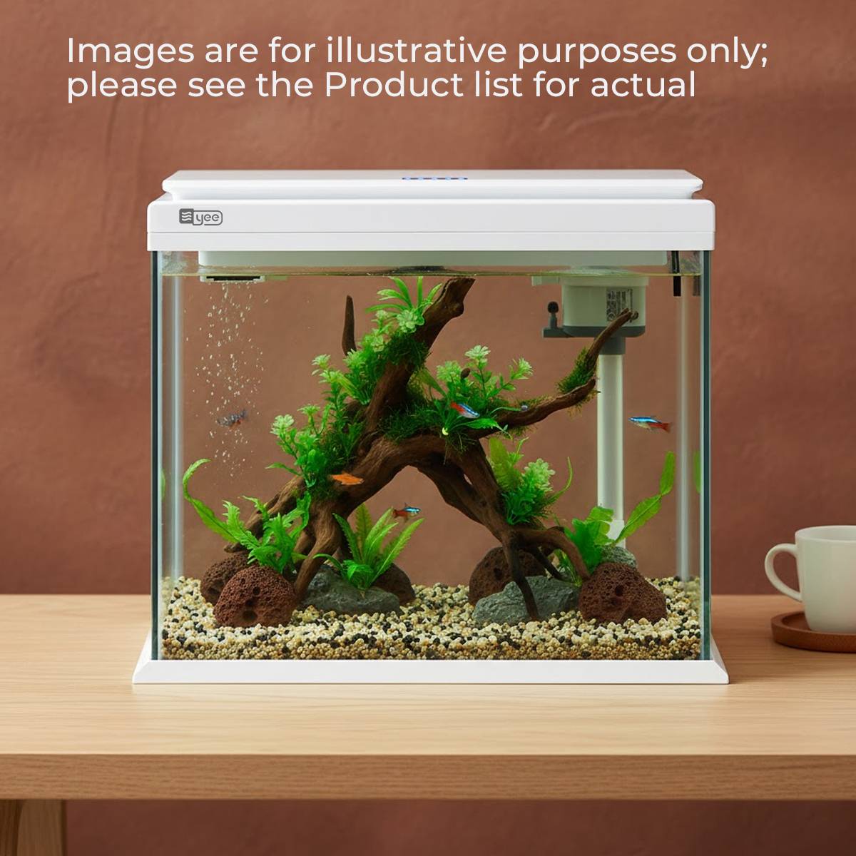 Yee Smart Glass Fish Tank With LED & Filter System