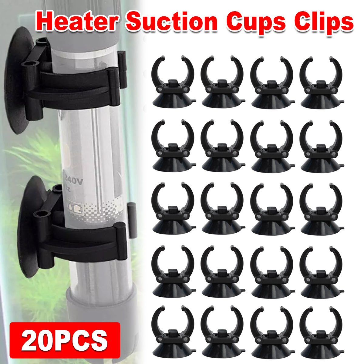 20PCS Aquarium Suction Cup Clips Heater and Tube Holders