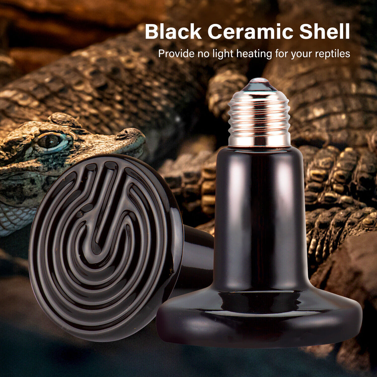 Ceramic Reptile Heat Lamp Bulb Infrared Heater (2PCS)
