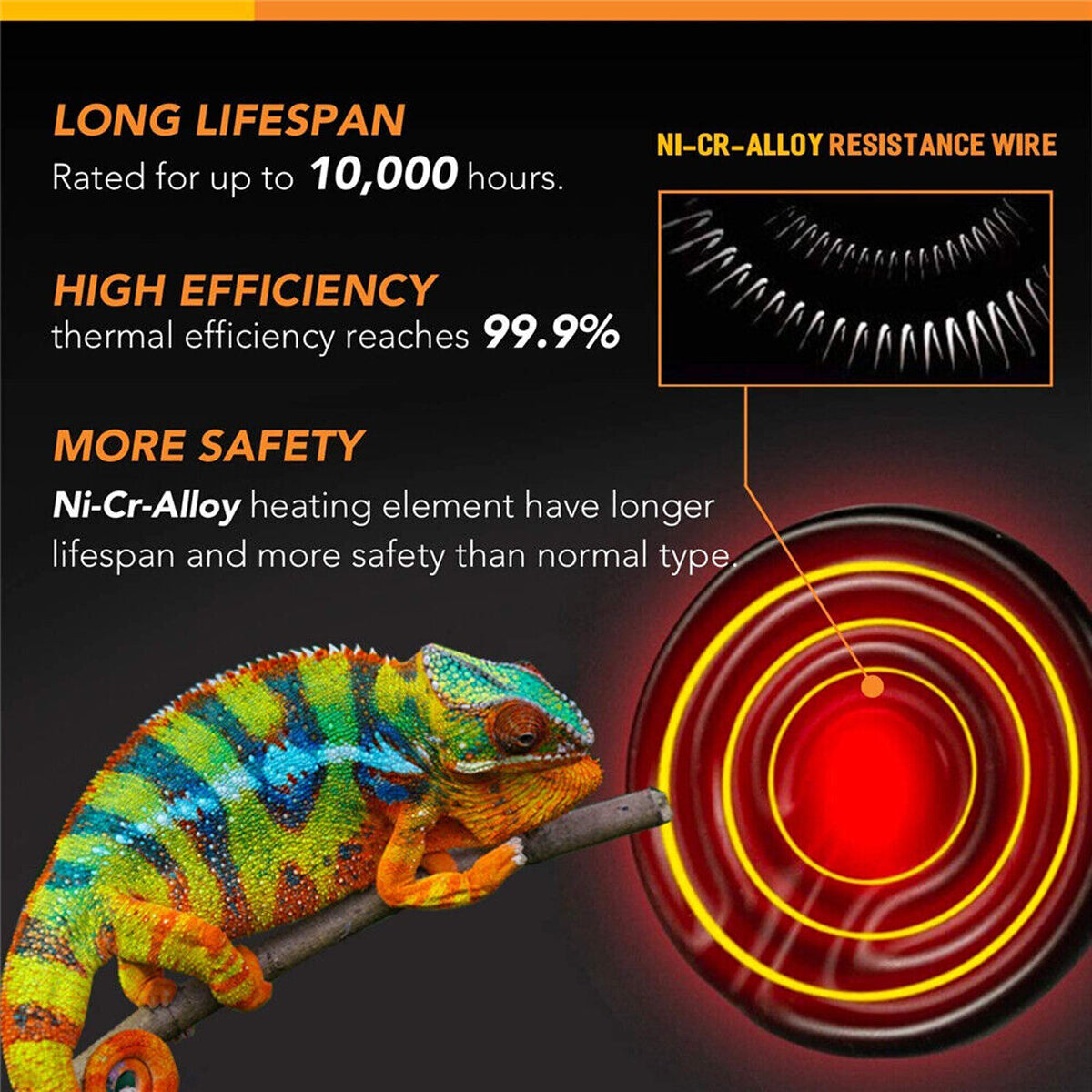 Ceramic Reptile Heat Lamp Bulb Infrared Heater (2PCS)