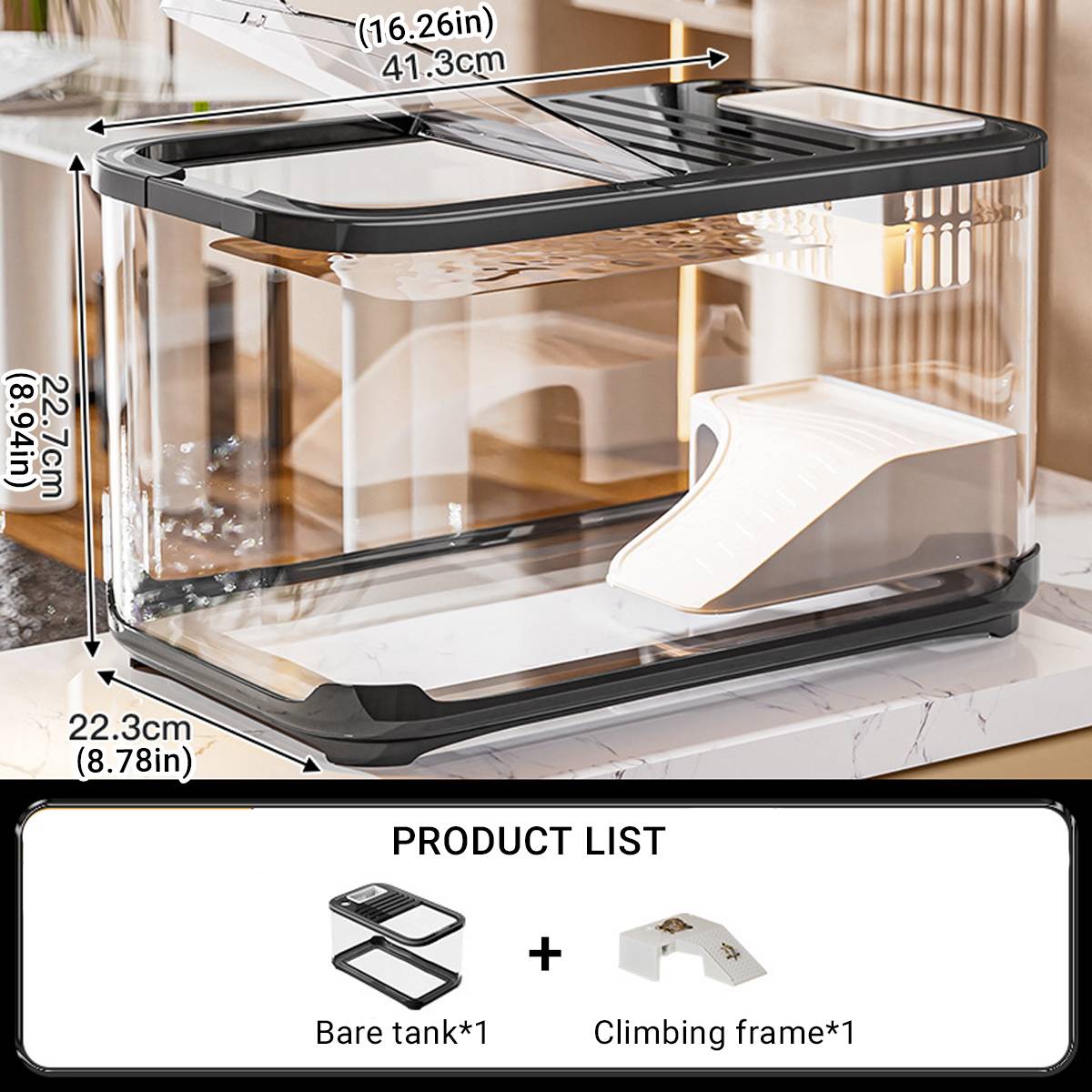 Desktop Glass Fish Tank Aquarium With Lid