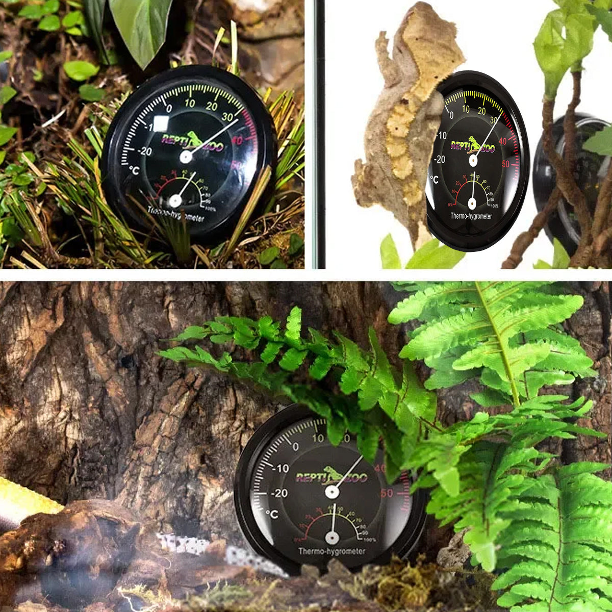 Reptile Thermometer Hygrometer Dial for Terrarium Temperature & Humidity
