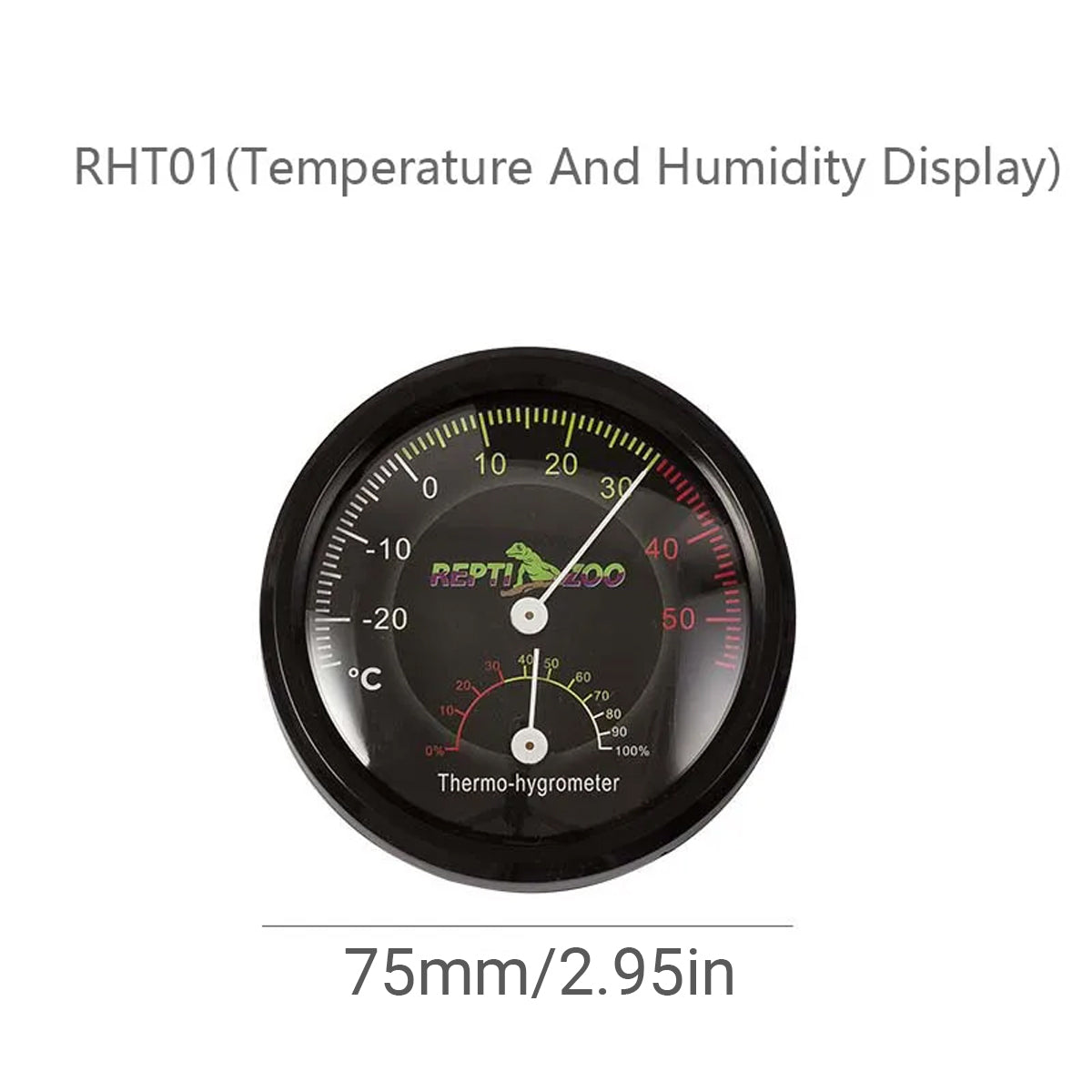 Reptile Thermometer Hygrometer Dial for Terrarium Temperature & Humidity