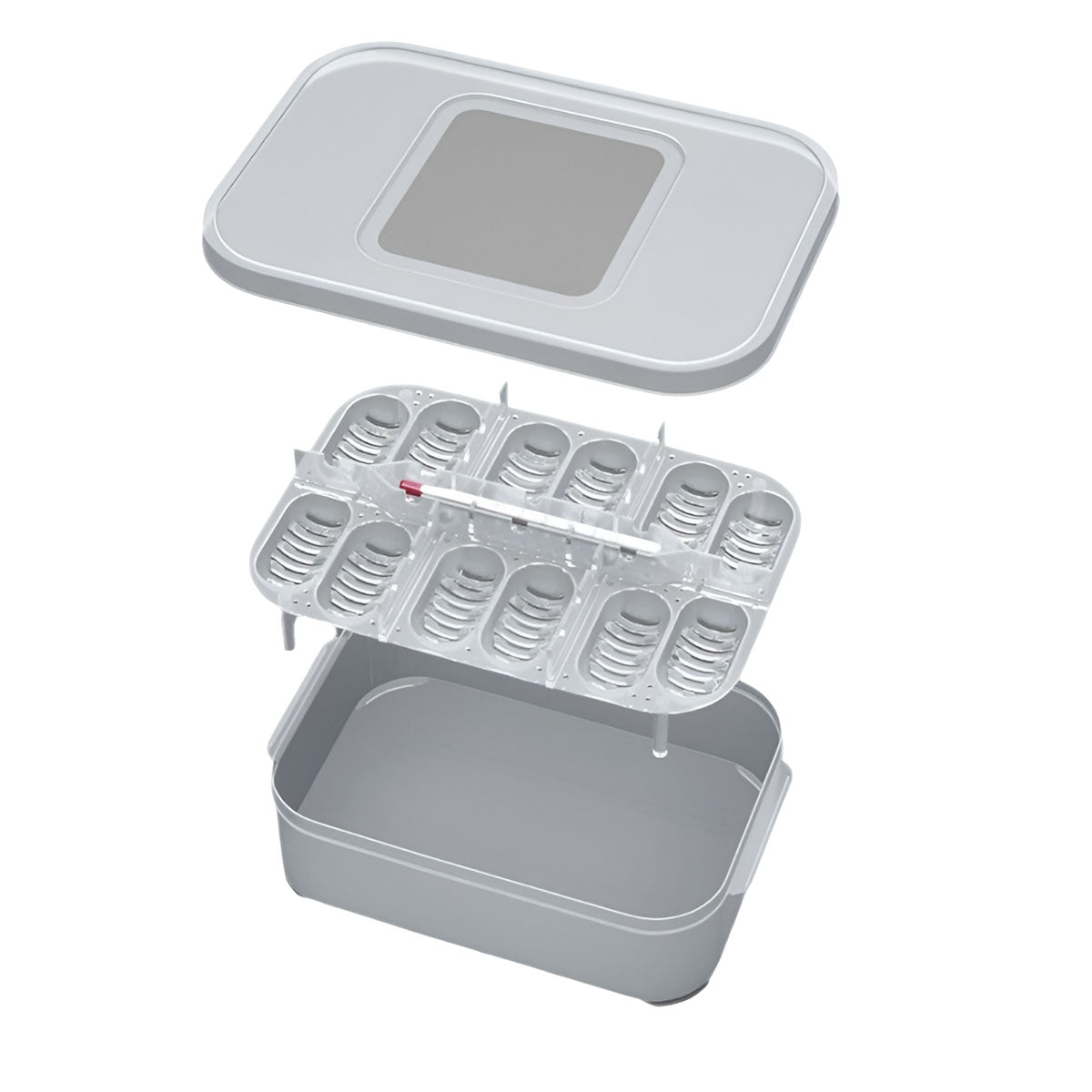 Reptile Egg Incubator Box with 12-Cell Tray and Clear Lid