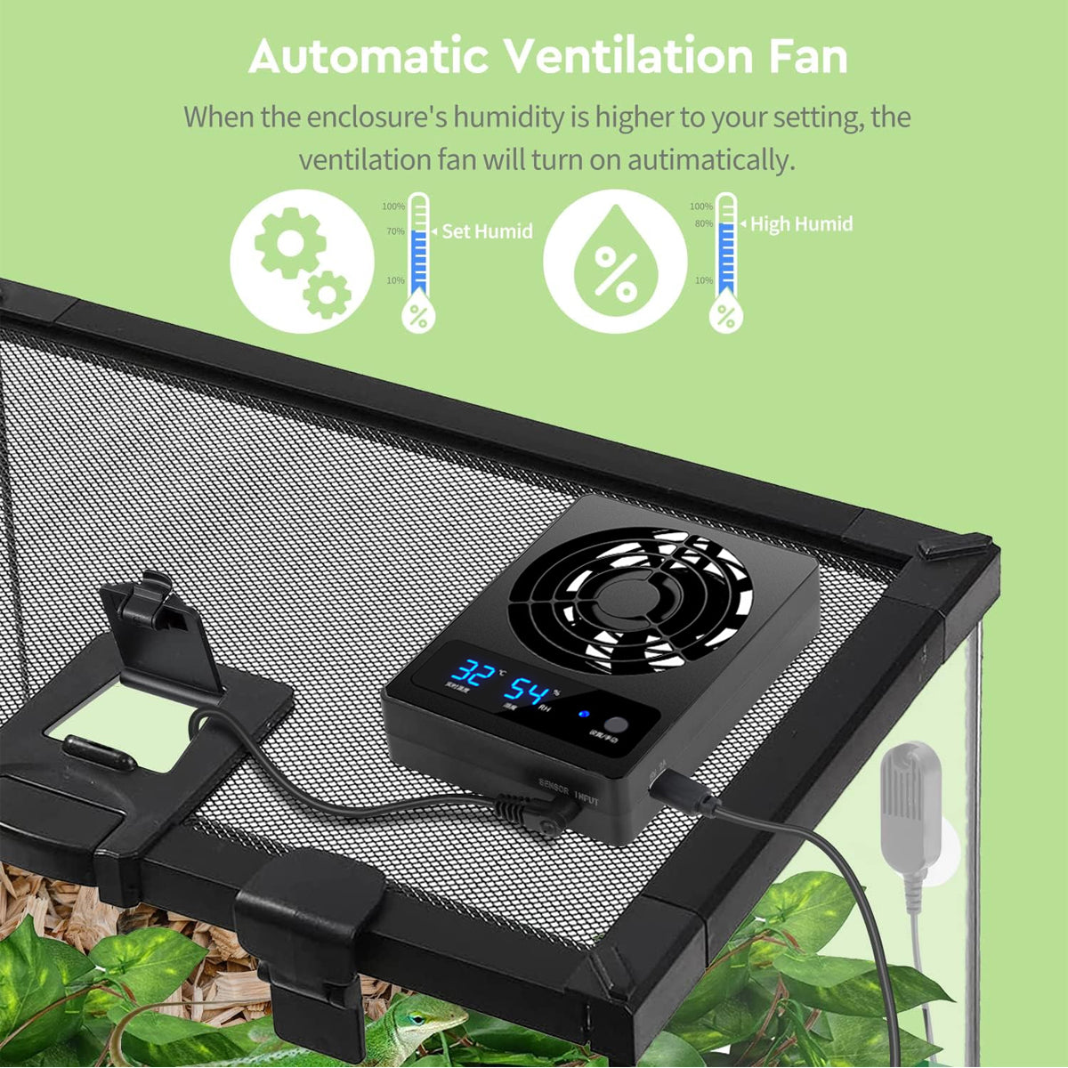 Temperature Controlled Reptile Enclosure Ventilation Fan