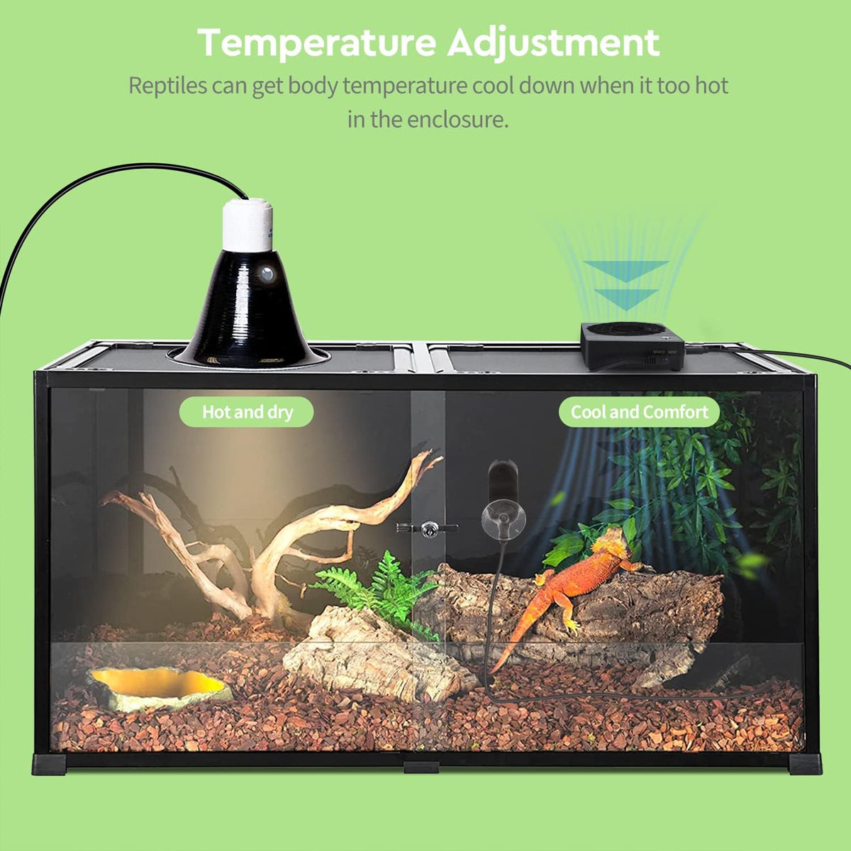 Temperature Controlled Reptile Enclosure Ventilation Fan