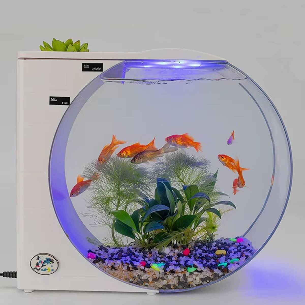 Jellyfish Fish Tank LED Aquarium Desktop Mini Tank