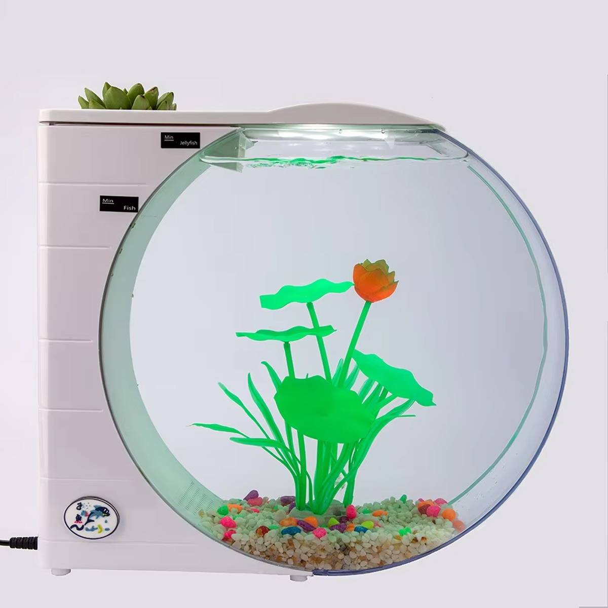 Jellyfish Fish Tank LED Aquarium Desktop Mini Tank