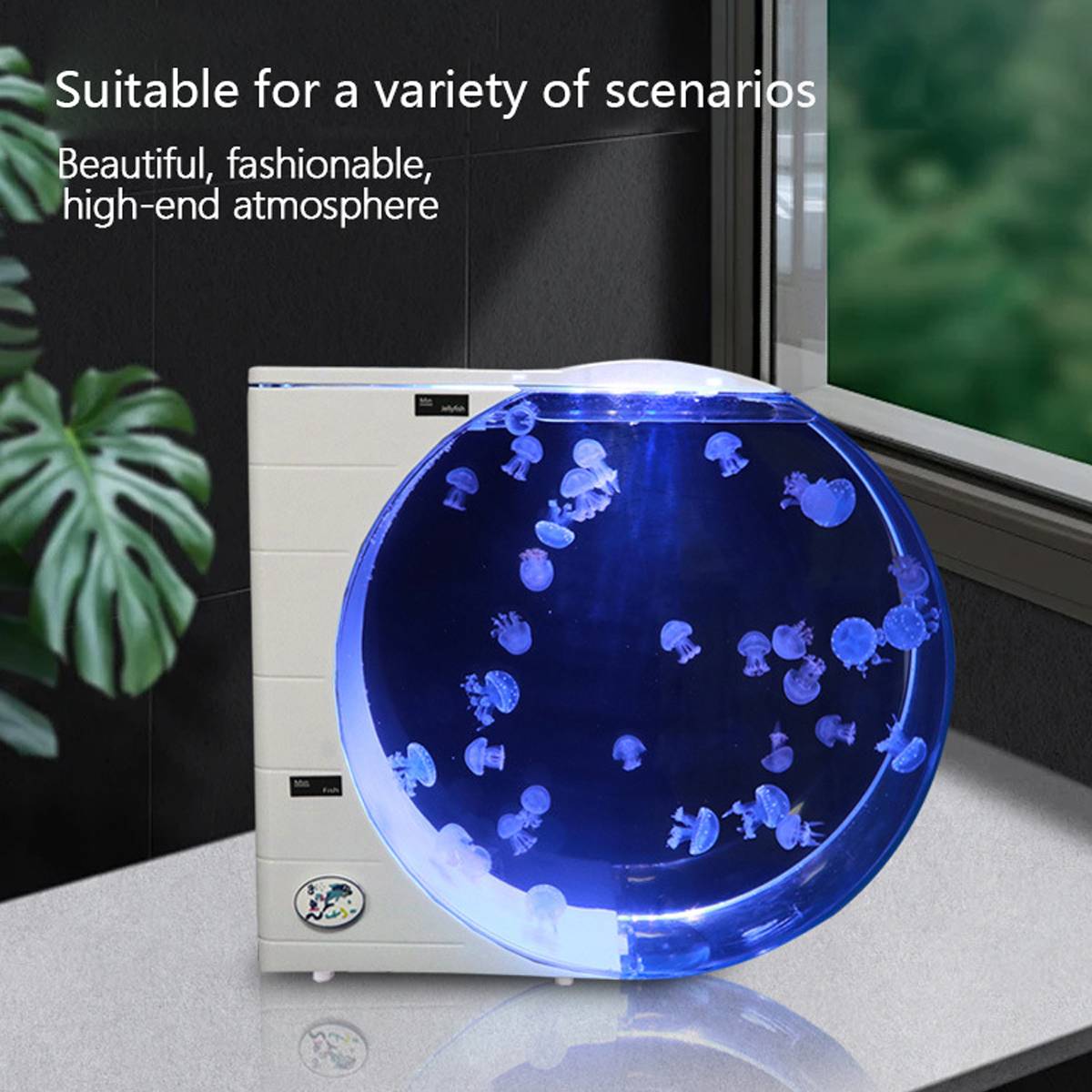 Jellyfish Fish Tank LED Aquarium Desktop Mini Tank
