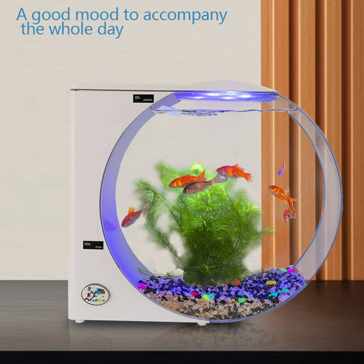 Jellyfish Fish Tank LED Aquarium Desktop Mini Tank