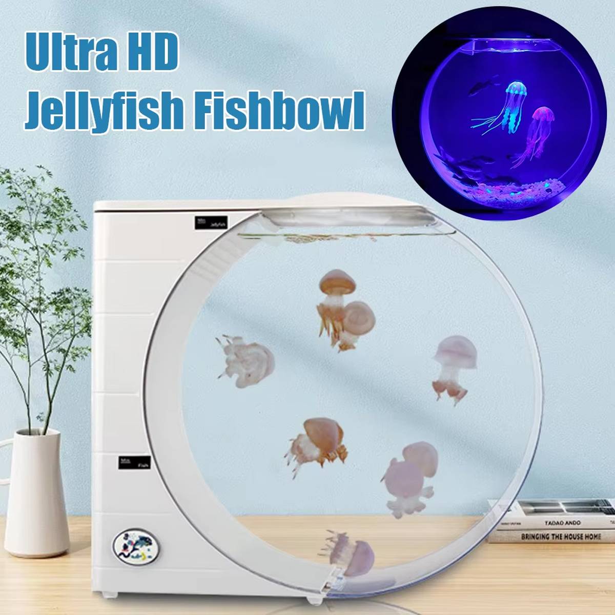 Jellyfish Fish Tank LED Aquarium Desktop Mini Tank