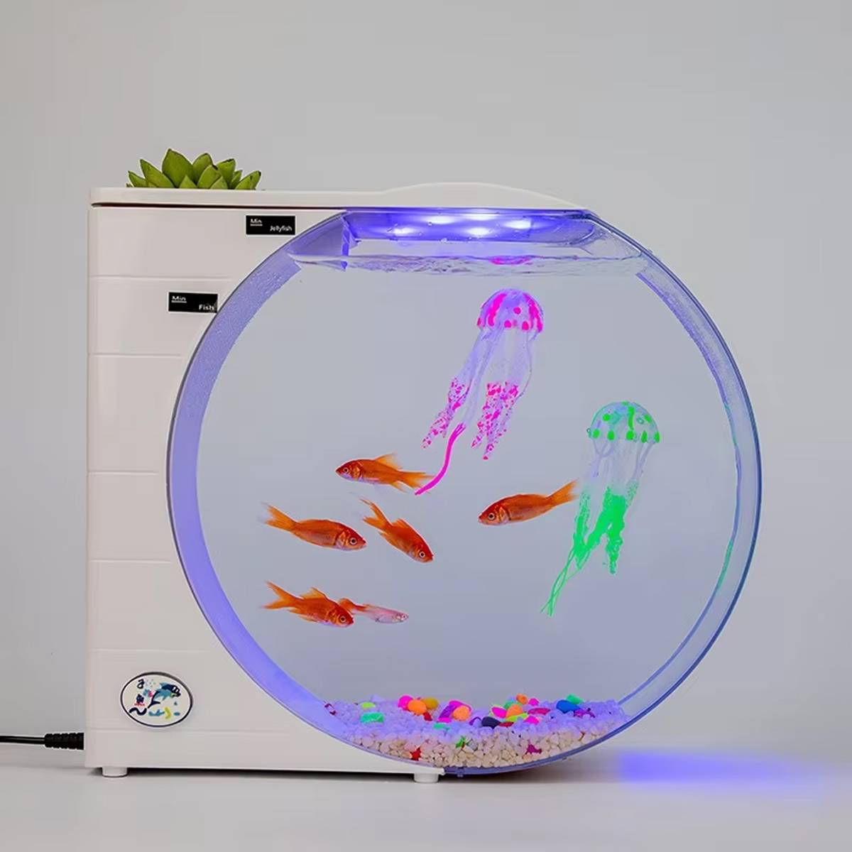 Jellyfish Fish Tank LED Aquarium Desktop Mini Tank