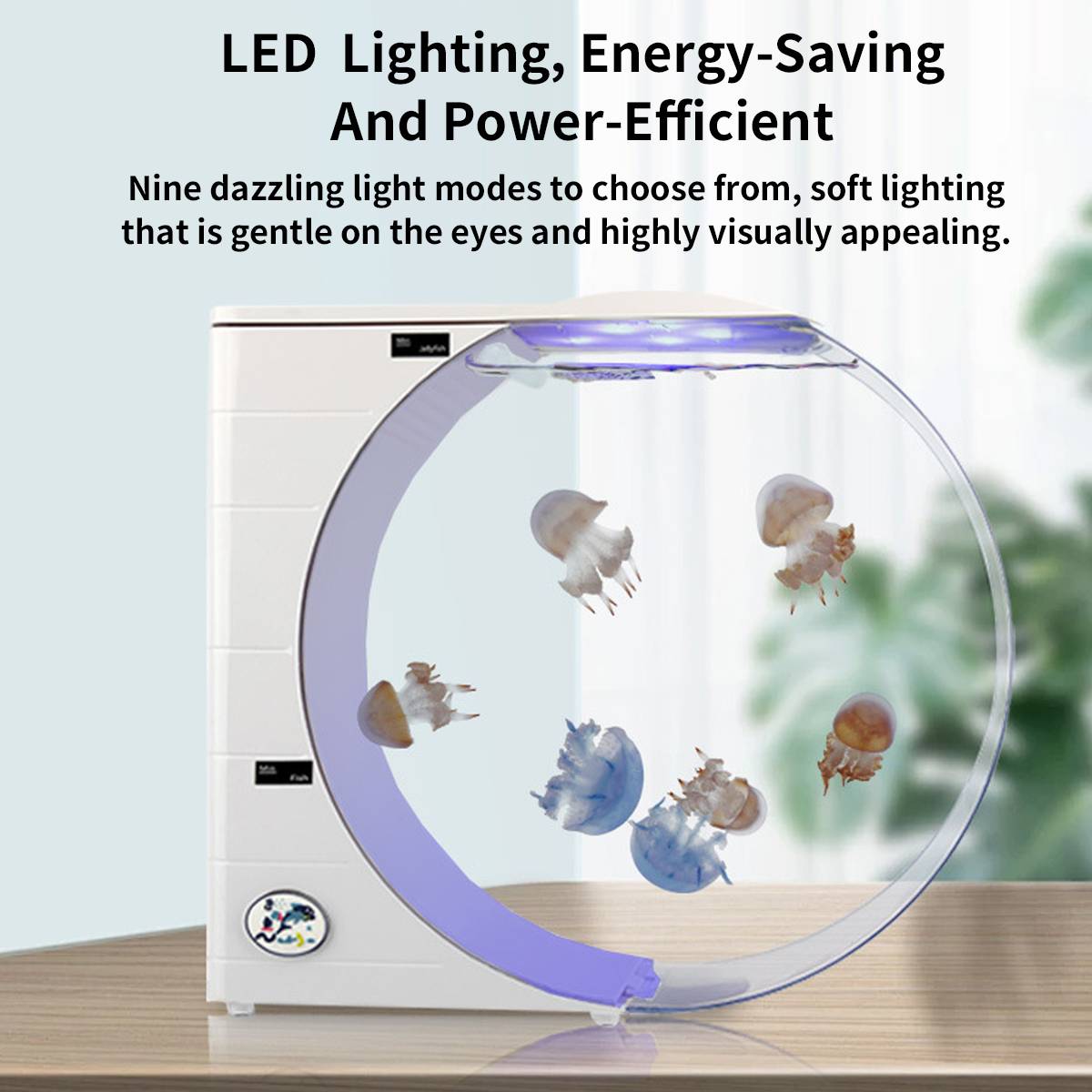 Jellyfish Fish Tank LED Aquarium Desktop Mini Tank