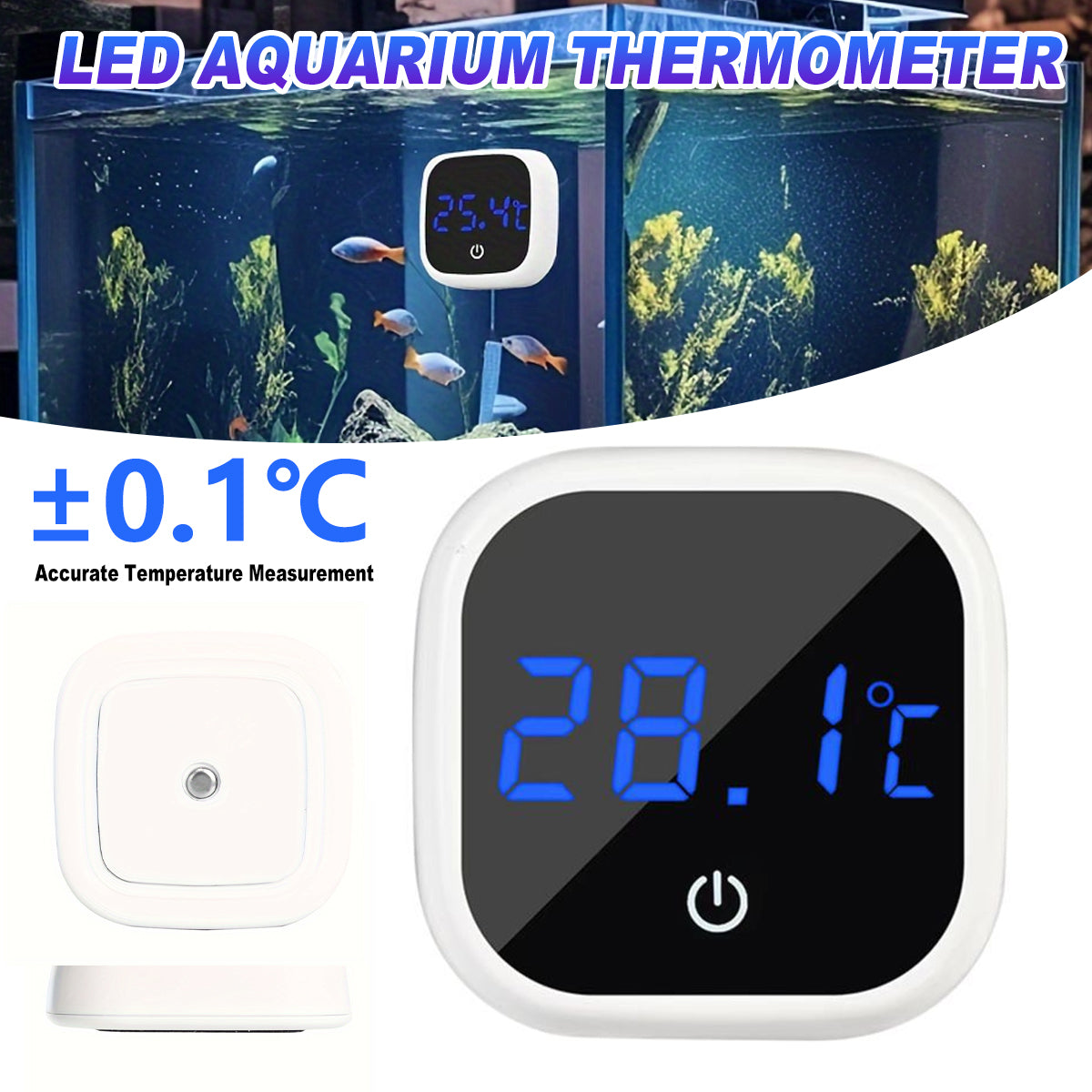 External Touch Screen Aquarium Thermometer with LED Display