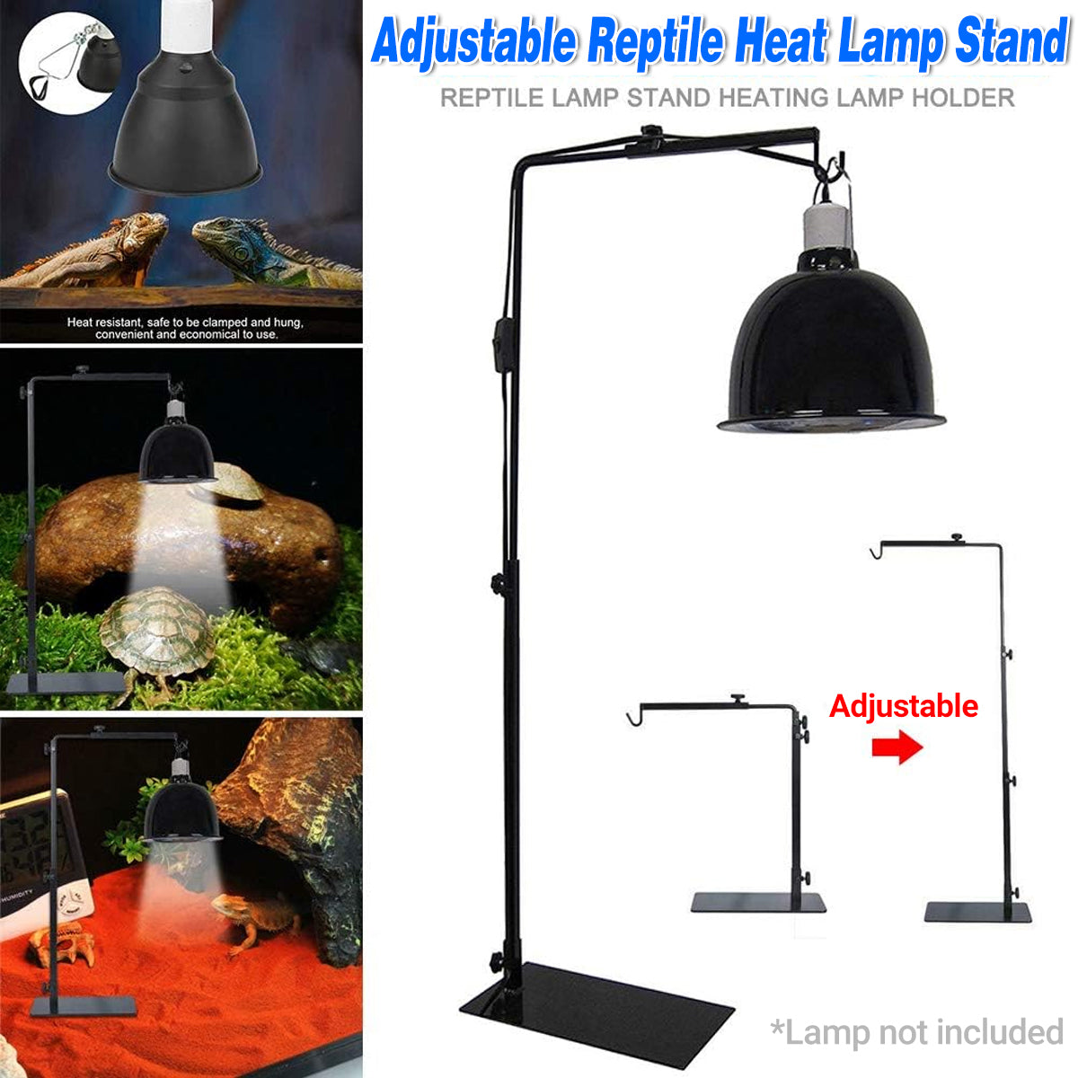 Adjustable Reptile Heat Lamp Stand for Terrariums