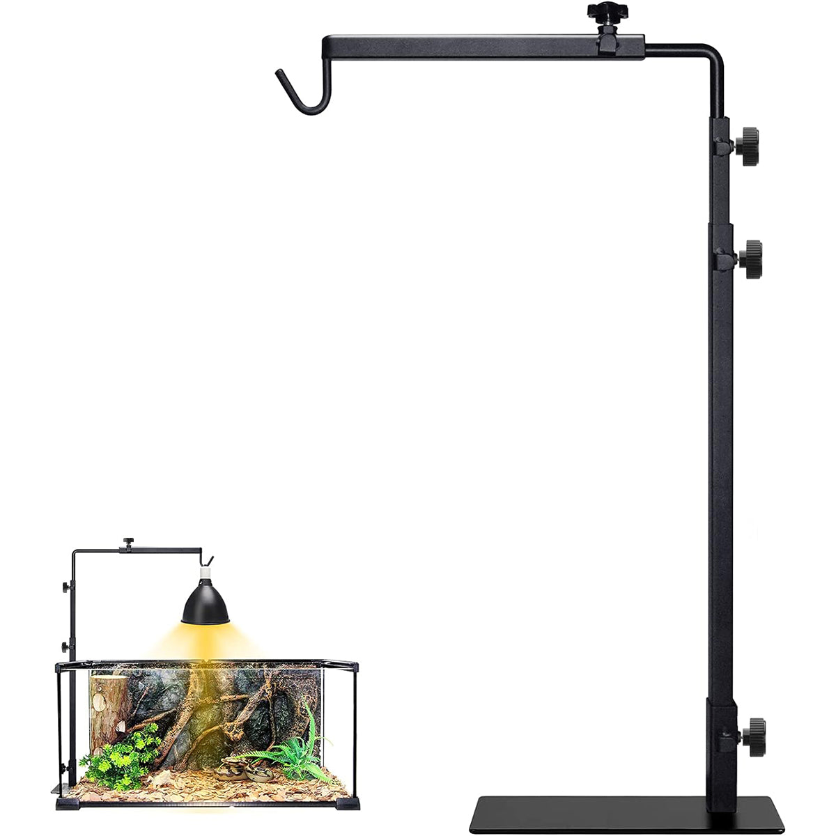 Adjustable Reptile Heat Lamp Stand for Terrariums