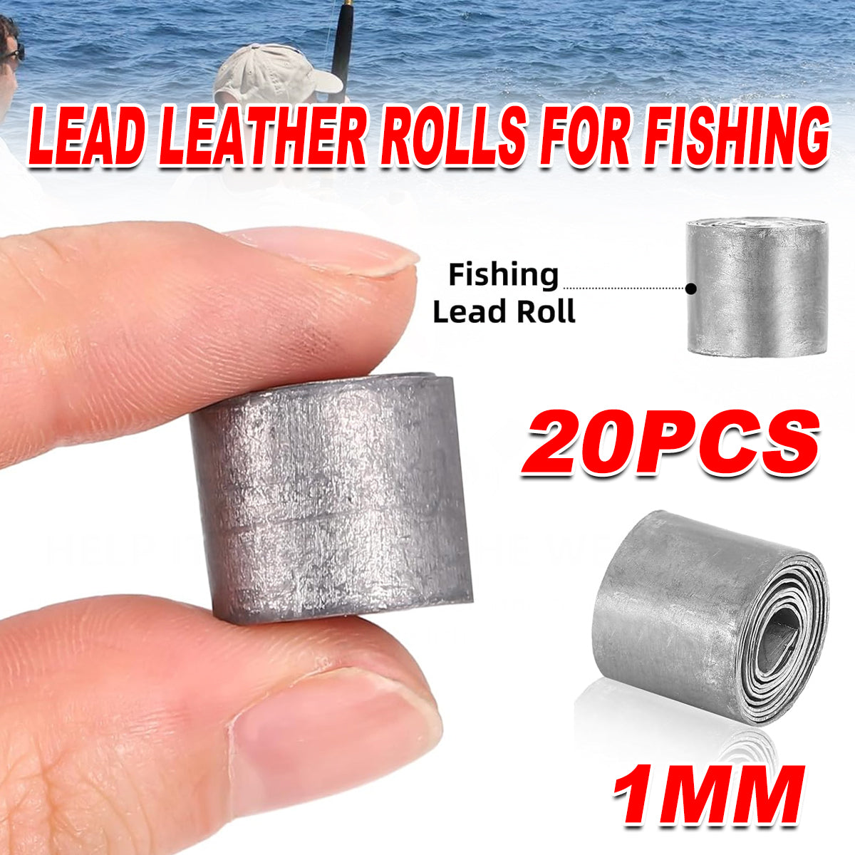 20PCS Lead Leather Rolls for Fishing Line Weight Adjustment