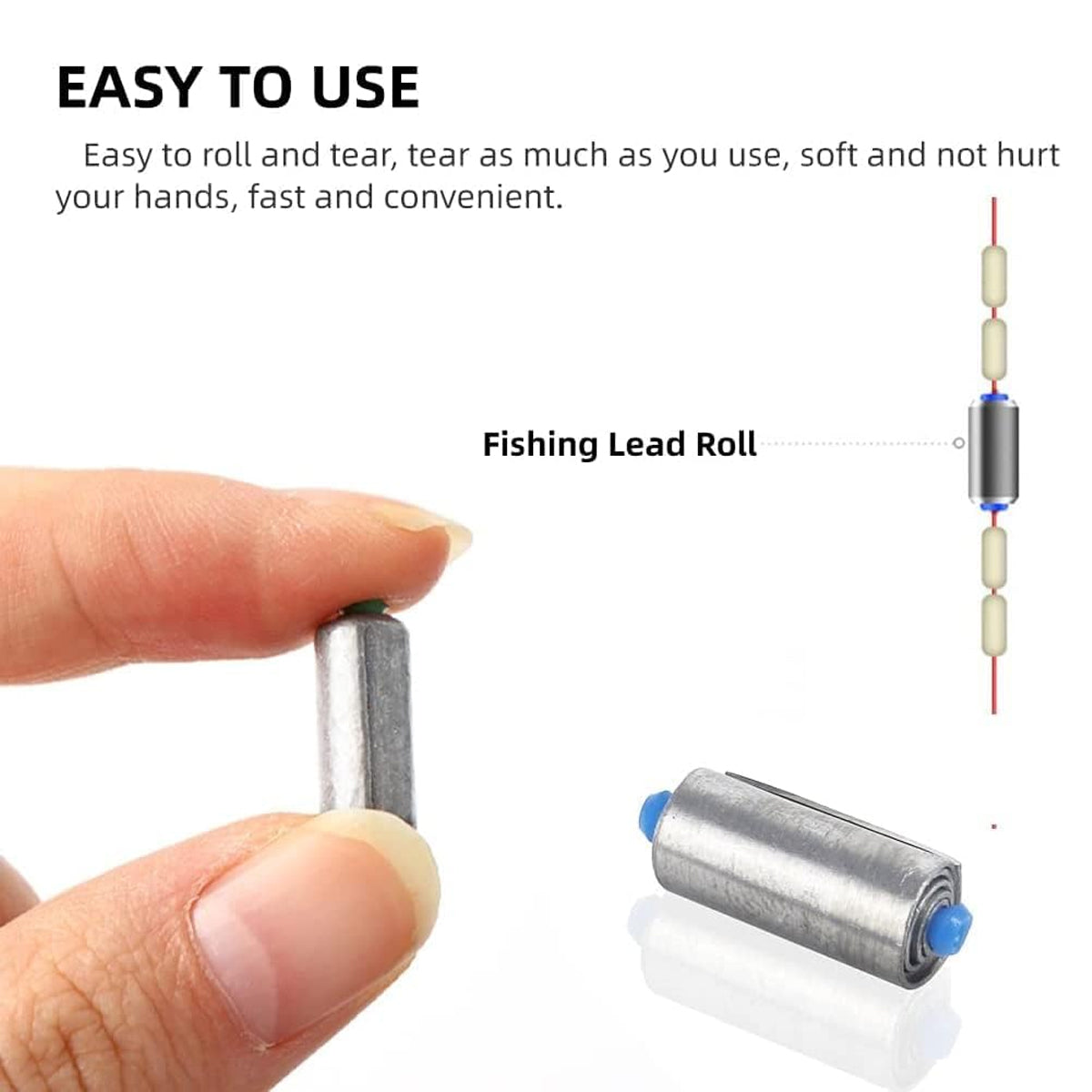 20PCS Lead Leather Rolls for Fishing Line Weight Adjustment
