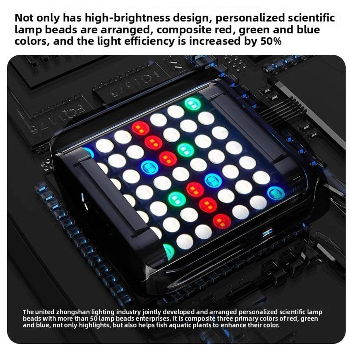 Yee LED Aquarium Light 35W Full Spectrum Clip-On Fish Tank Lamp