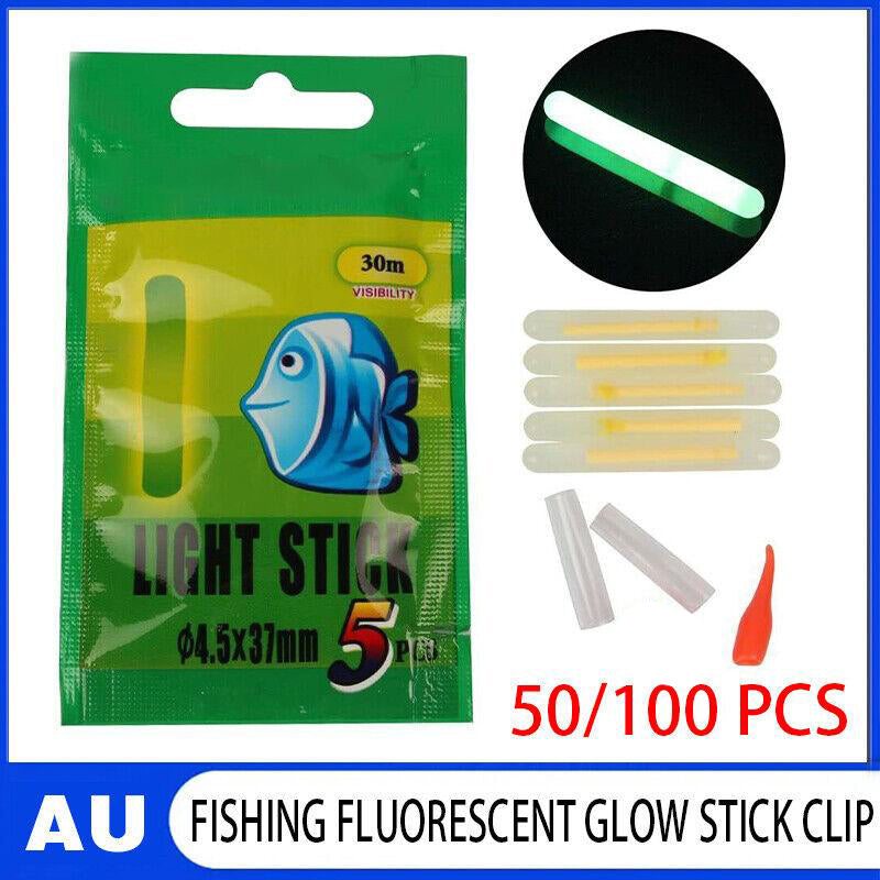 UP100x Chemical Light Fishing Fluorescent Glow Sticks Clip On the Rod Tip  Au