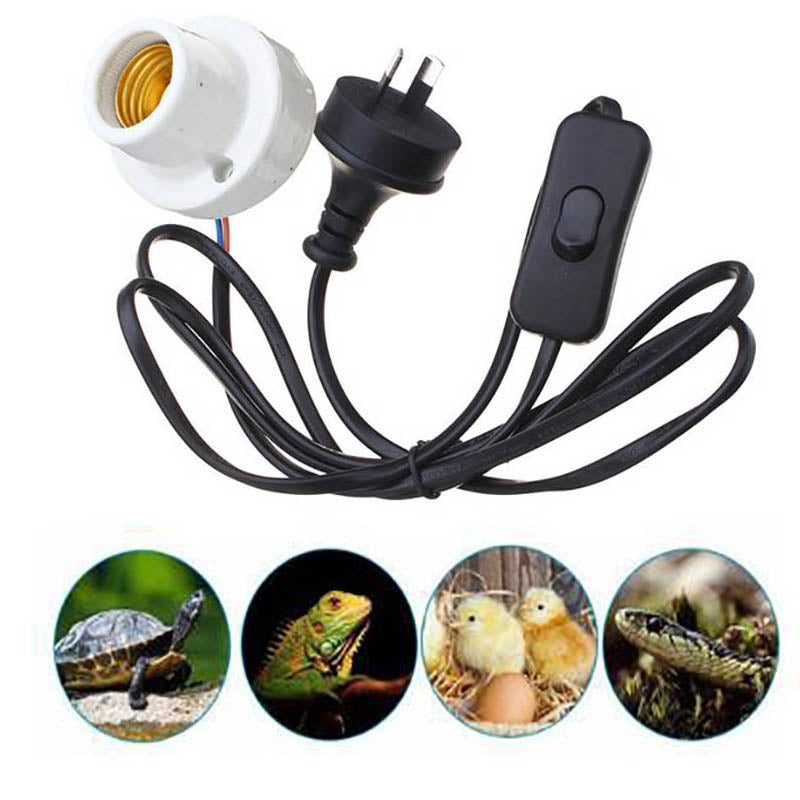 Reptile Ceramic Lamp Holder with AU Plug and Switch 1.5M Cord