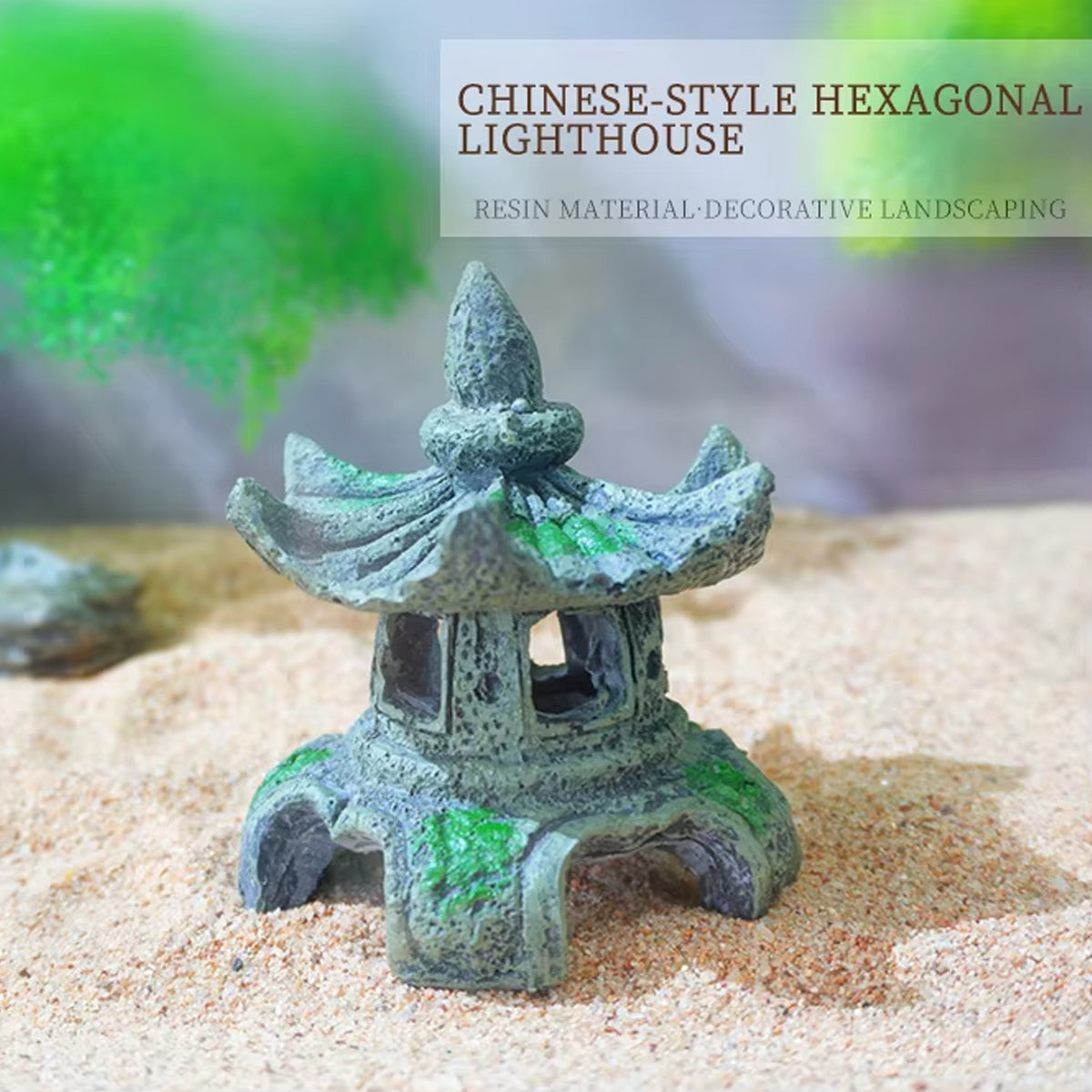 Traditional Chinese Pavilion Aquarium Decoration