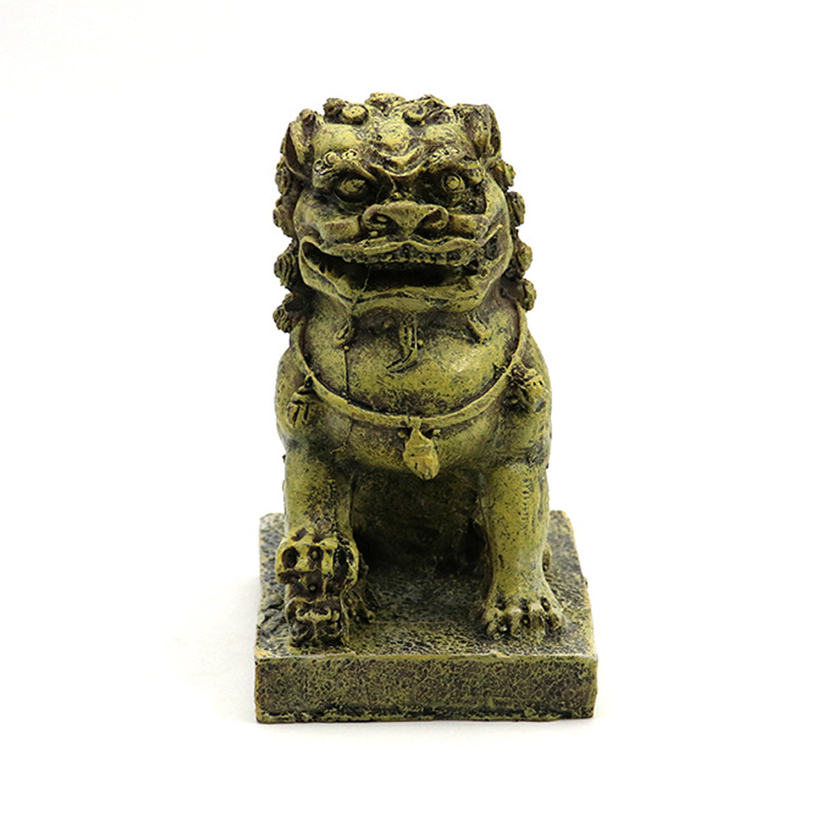 Resin Guardian Lion Aquarium Ornament Antique Bronze Decor