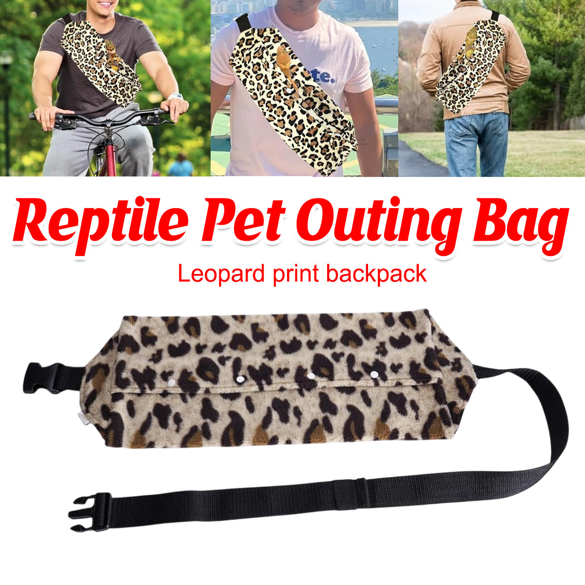 Plush Reptile Travel Bag With Strap For Small Pets And Lizards