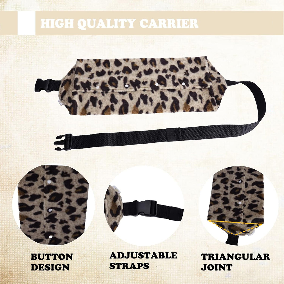 Plush Reptile Travel Bag With Strap For Small Pets And Lizards