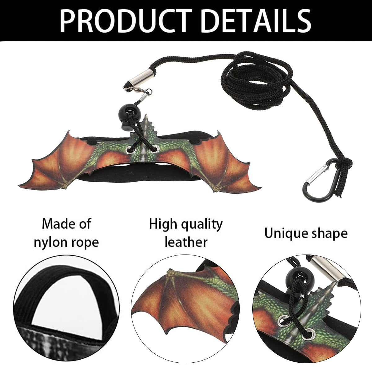 Adjustable Dragon Wing Lizard Leash Reptile Harness Set