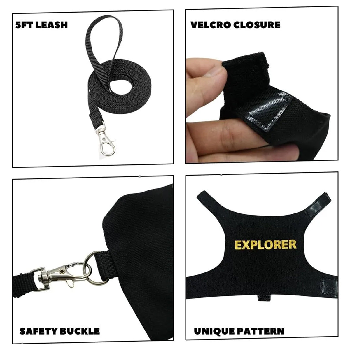 Adjustable Reptile Harness Leash Lizard Walking Vest with Lead