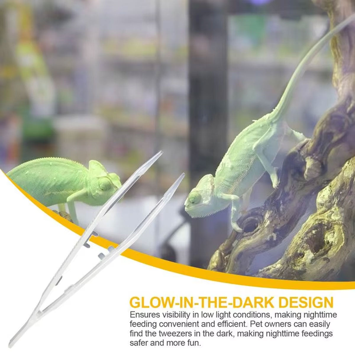 Luminous Reptile Feeding Tweezers Glow-in-the-Dark Tool 18cm