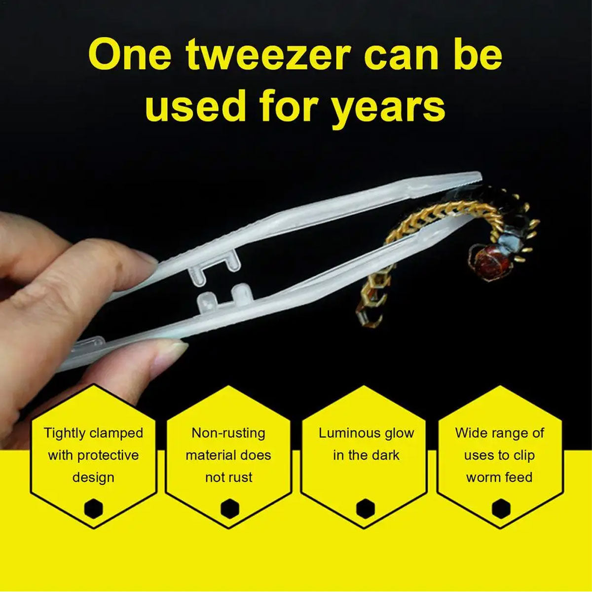 Luminous Reptile Feeding Tweezers Glow-in-the-Dark Tool 18cm