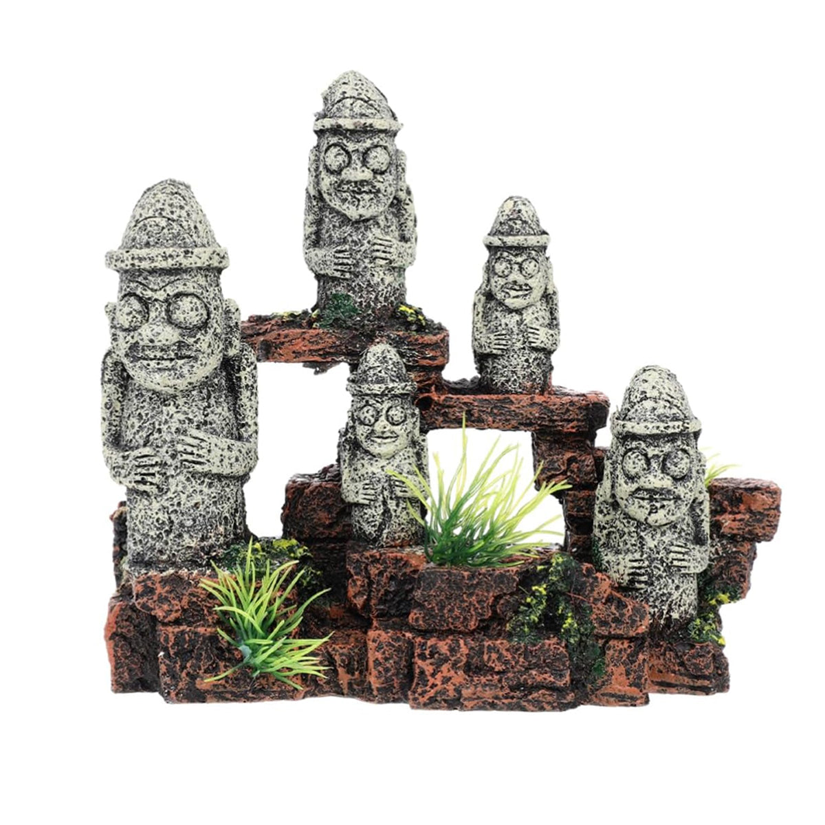 Resin Moai Aquarium Ornament Easter Island Statue Fish Tank
