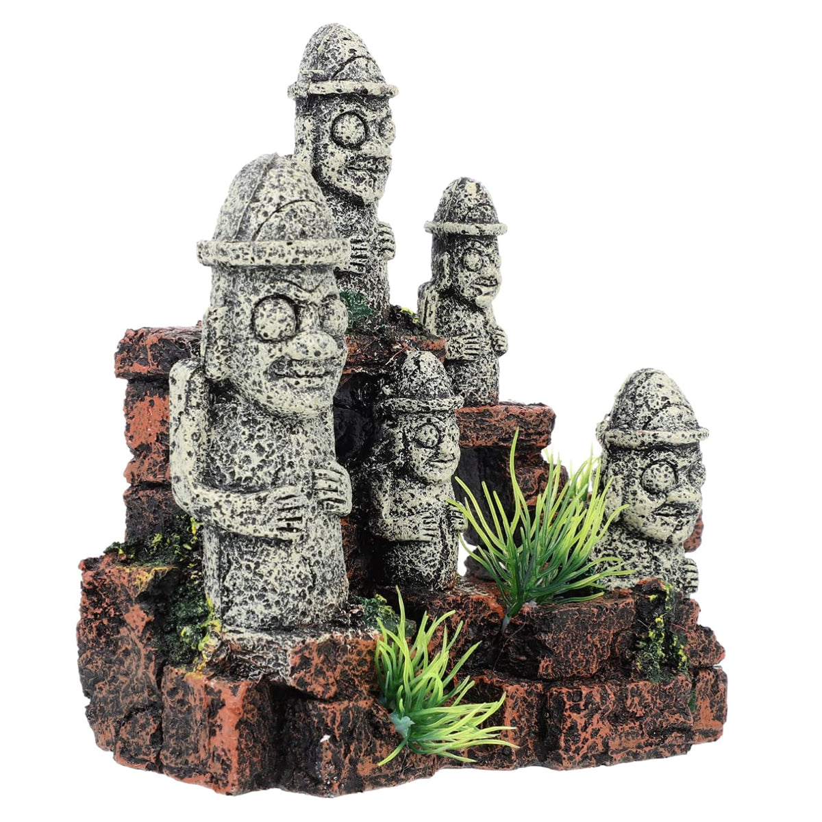 Resin Moai Aquarium Ornament Easter Island Statue Fish Tank
