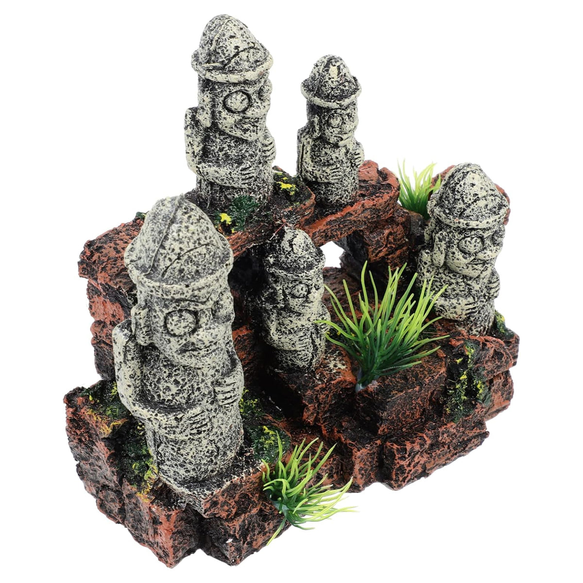 Resin Moai Aquarium Ornament Easter Island Statue Fish Tank