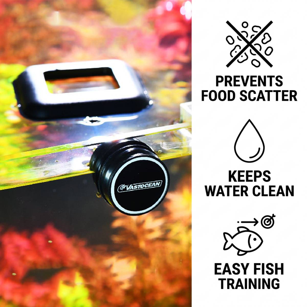 Magnetic aquarium feeding ring for fish food – product view 10
