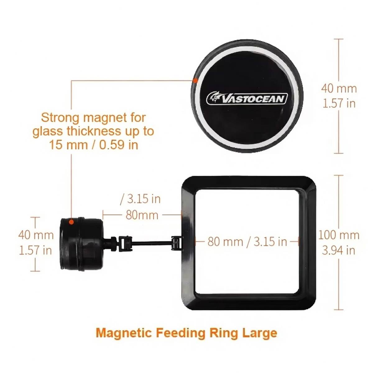 Magnetic aquarium feeding ring for fish food – product view 7