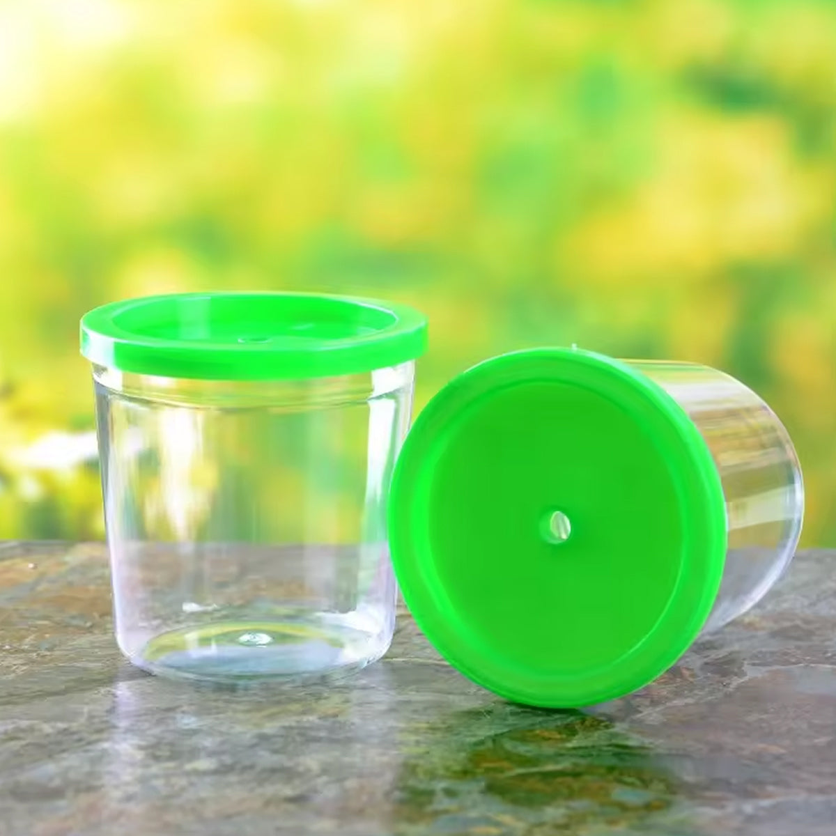 20PCS Mini Fish Cups with Lids Portable Clear Containers